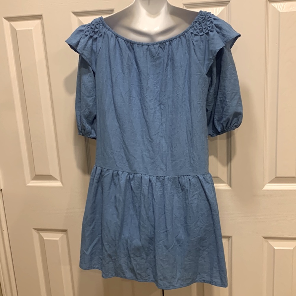 Blue gathered ruched dress ❤️New Listing❤️ - Picture 7 of 8